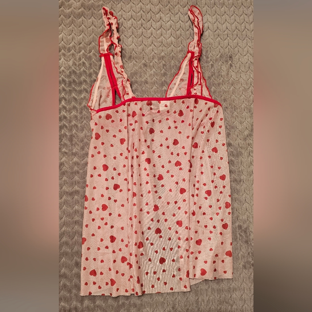 Size L Valentines Day Lingerie Set Pink Red Hearts - Picture 4 of 7